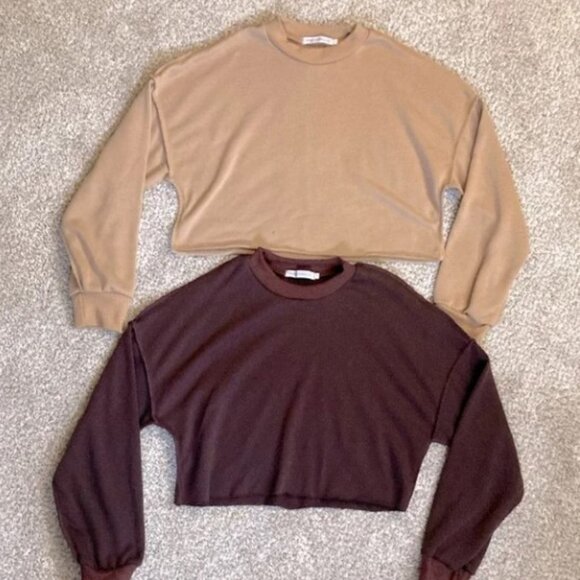 Miss Sparkling Tops - Miss Sparkling Two Crop Top Sweaters